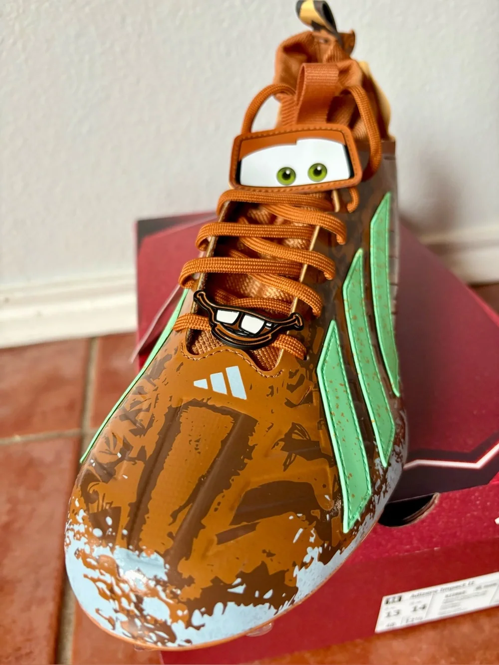 Size 13 - Adidas Pixar Cars Mater Adizero Impact II Mid Football Cleats KJ2865